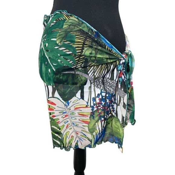 Swiminista x Christian Lacroix Jardin Exo Chic Print Trusty Short Sarong OS NWT - Picture 2 of 3